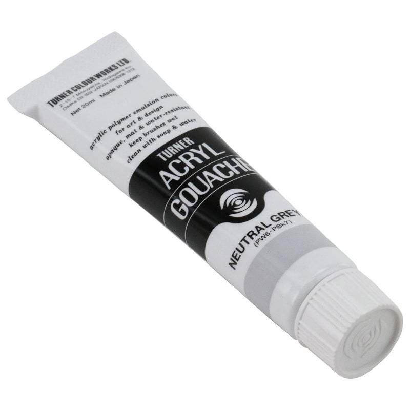 Turner Colour Works Acryl Gouache Artist Acrylic Paint - Single 20 ml Tube - Neutral Grey No.8 - Image 3